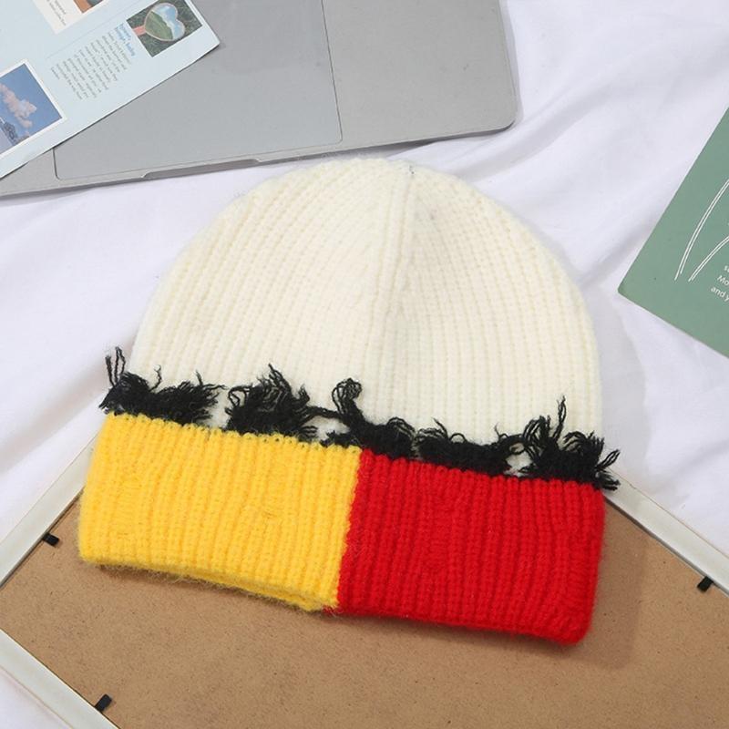 Korean Version Color Matching  - Beanie Cuffed Knit บทวิจารณ์และราคา