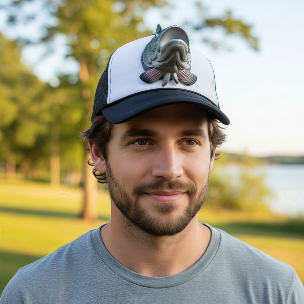 Funny 3D Fish Animal Trucker H - Trucker Cap Mesh บทวิจารณ์และราคา