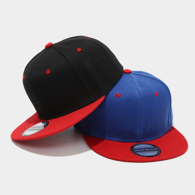 Two-Tone Color-Blocking Hip-Ho - Snapback Hat Flat บทวิจารณ์และราคา