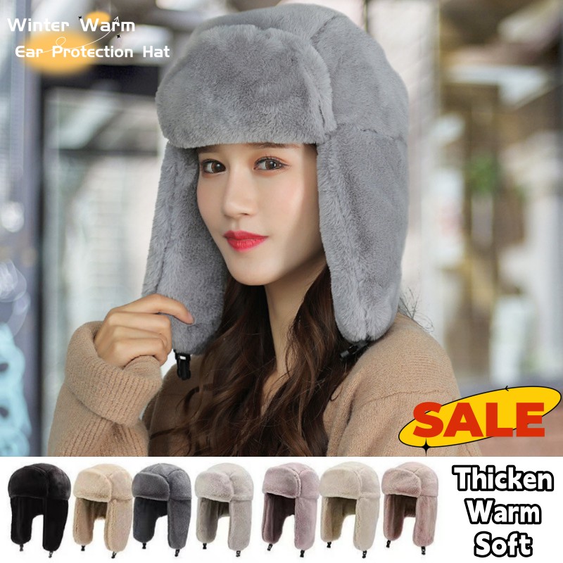 New Winter Warm Thick Plush Bo - Trapper Hat Ear Flap บทวิจารณ์และราคา