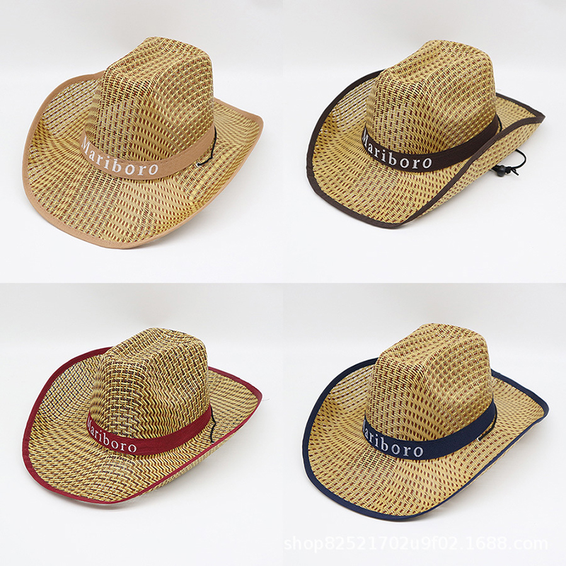Men Retro Western Cowboy Summe - Cowboy Hat Straw บทวิจารณ์และราคา