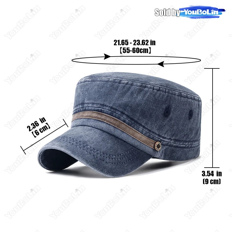 Washed hat, old cotton flat ha - Dad Hat Cotton บทวิจารณ์และราคา
