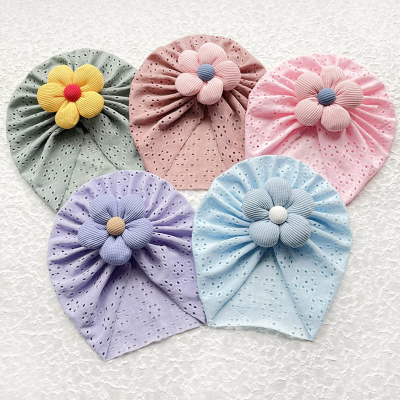 3D Flower Baby Turban Cap Summ - Dad Hat Cotton บทวิจารณ์และราคา