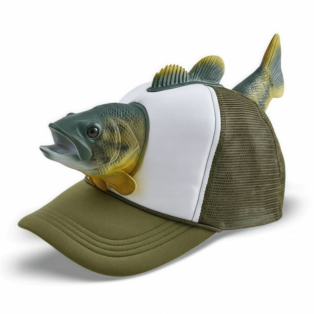 Funny 3D Fish Animal Trucker H - Trucker Cap Mesh บทวิจารณ์และราคา