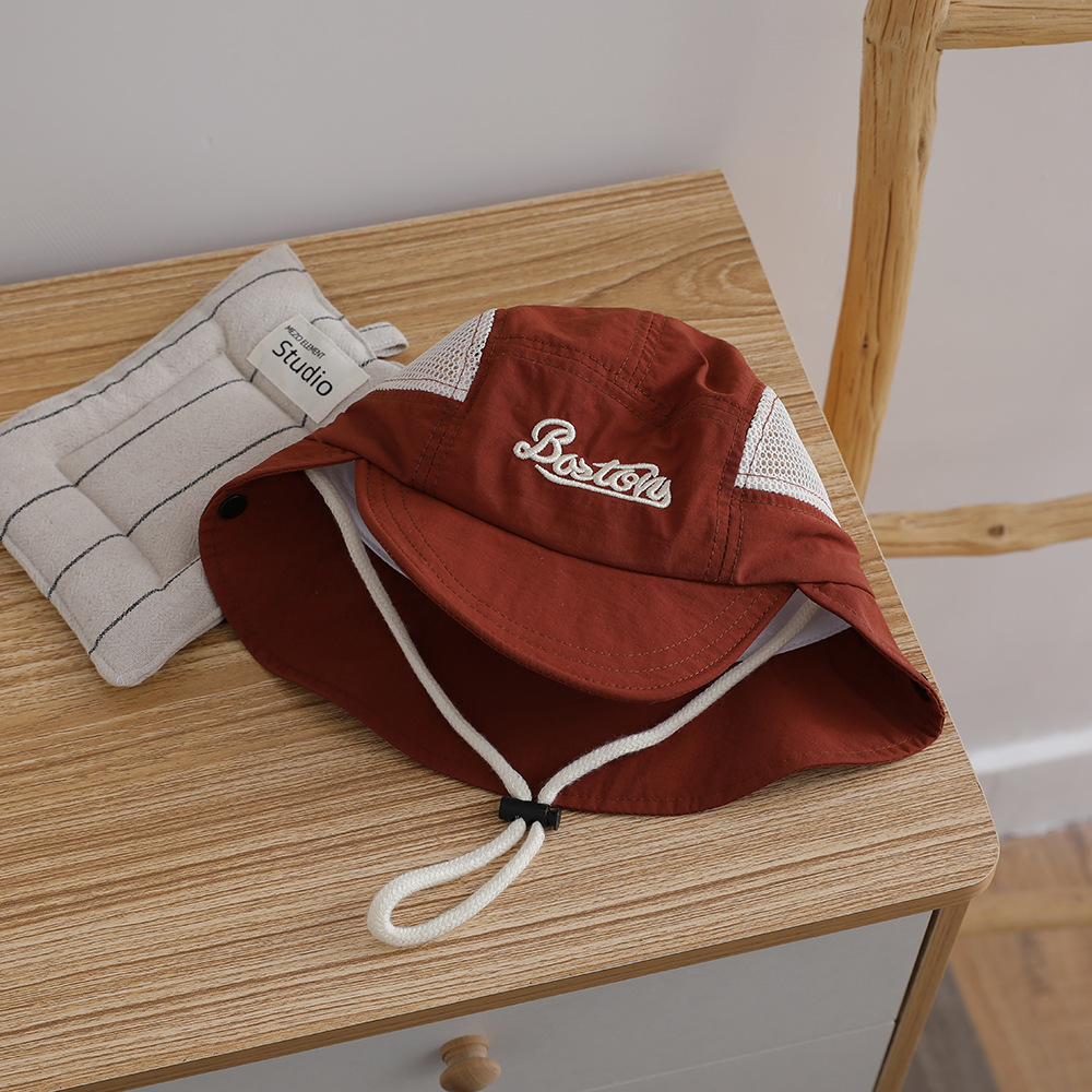 Letter Embroidered Baby Sun Ha - Bucket Hat Cotton บทวิจารณ์และราคา