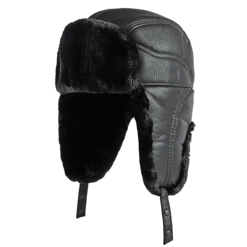 HT4002 New PU Leather Russian  - Trapper Hat Ear Flap บทวิจารณ์และราคา
