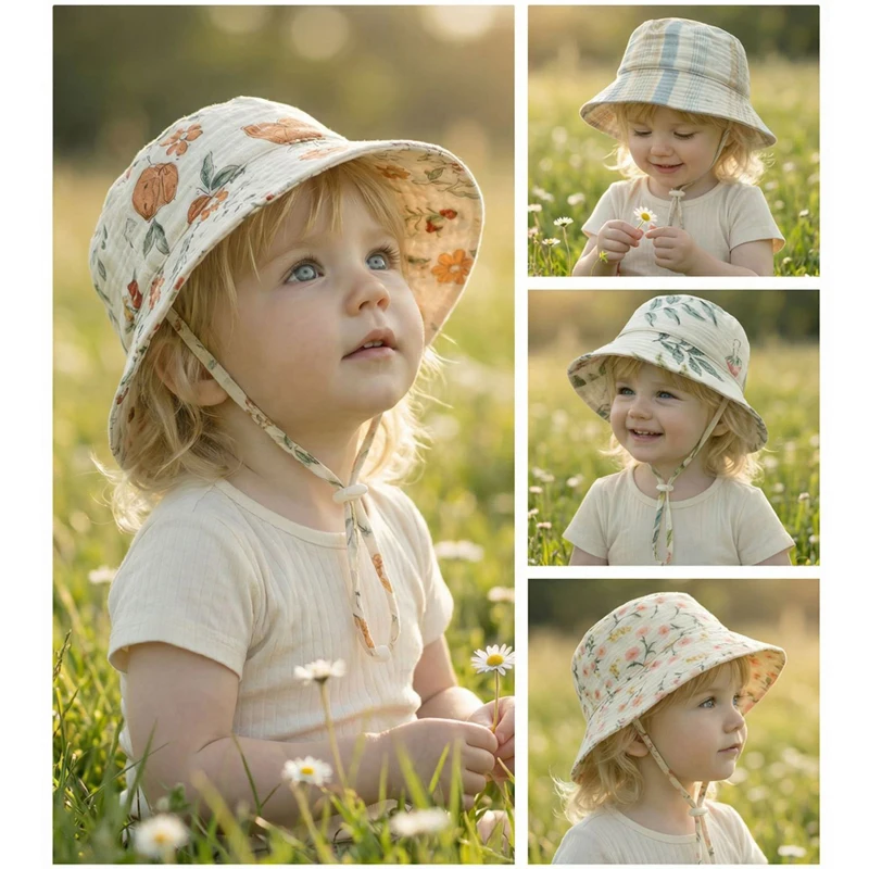 Muslin Baby Summer Hat Adjusta - Bucket Hat Cotton บทวิจารณ์และราคา