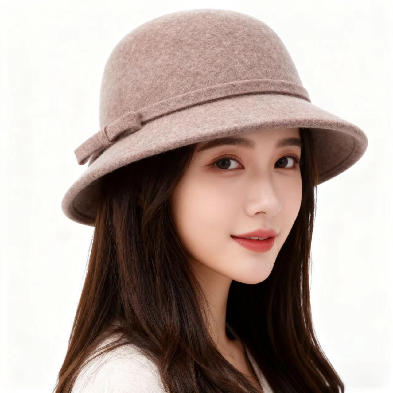 100% Real Wool Women Hats Autu - Fedora Hat Wool บทวิจารณ์และราคา