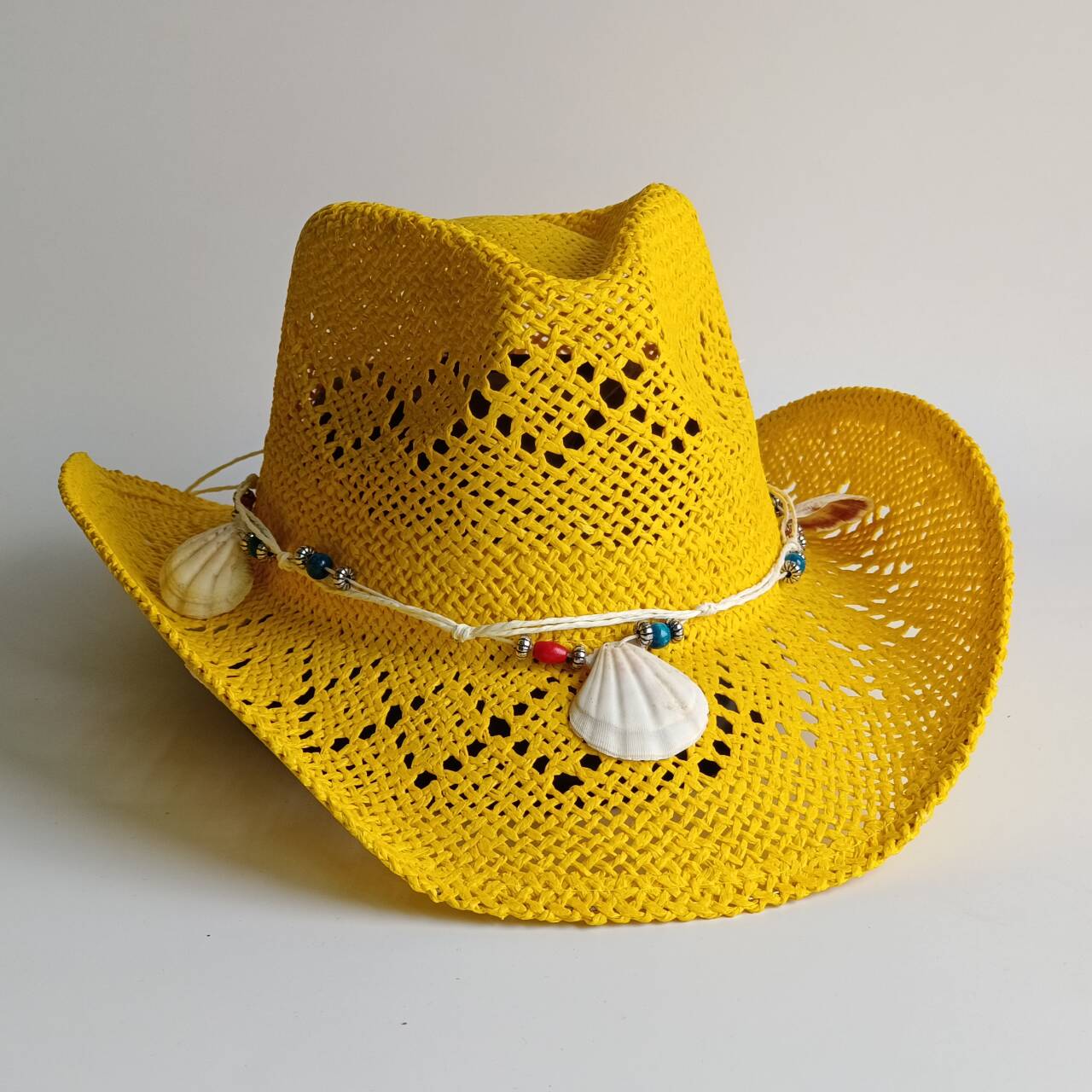 Bright yellow Cowboy Straw Hat - Cowboy Hat Straw บทวิจารณ์และราคา