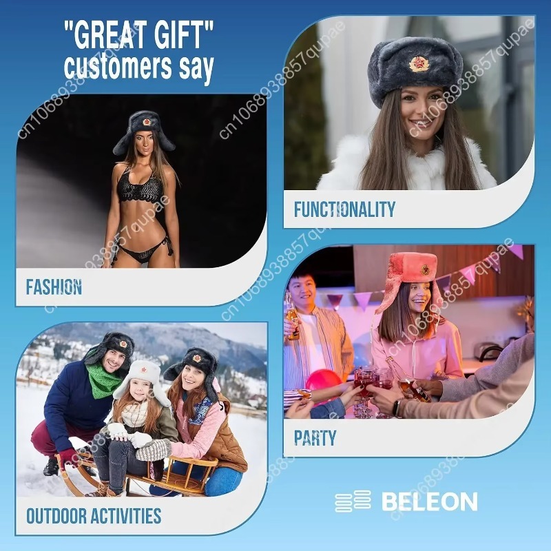 BELEON Ushanka Russian Fur Hat - Winter Trapper Hat บทวิจารณ์และราคา
