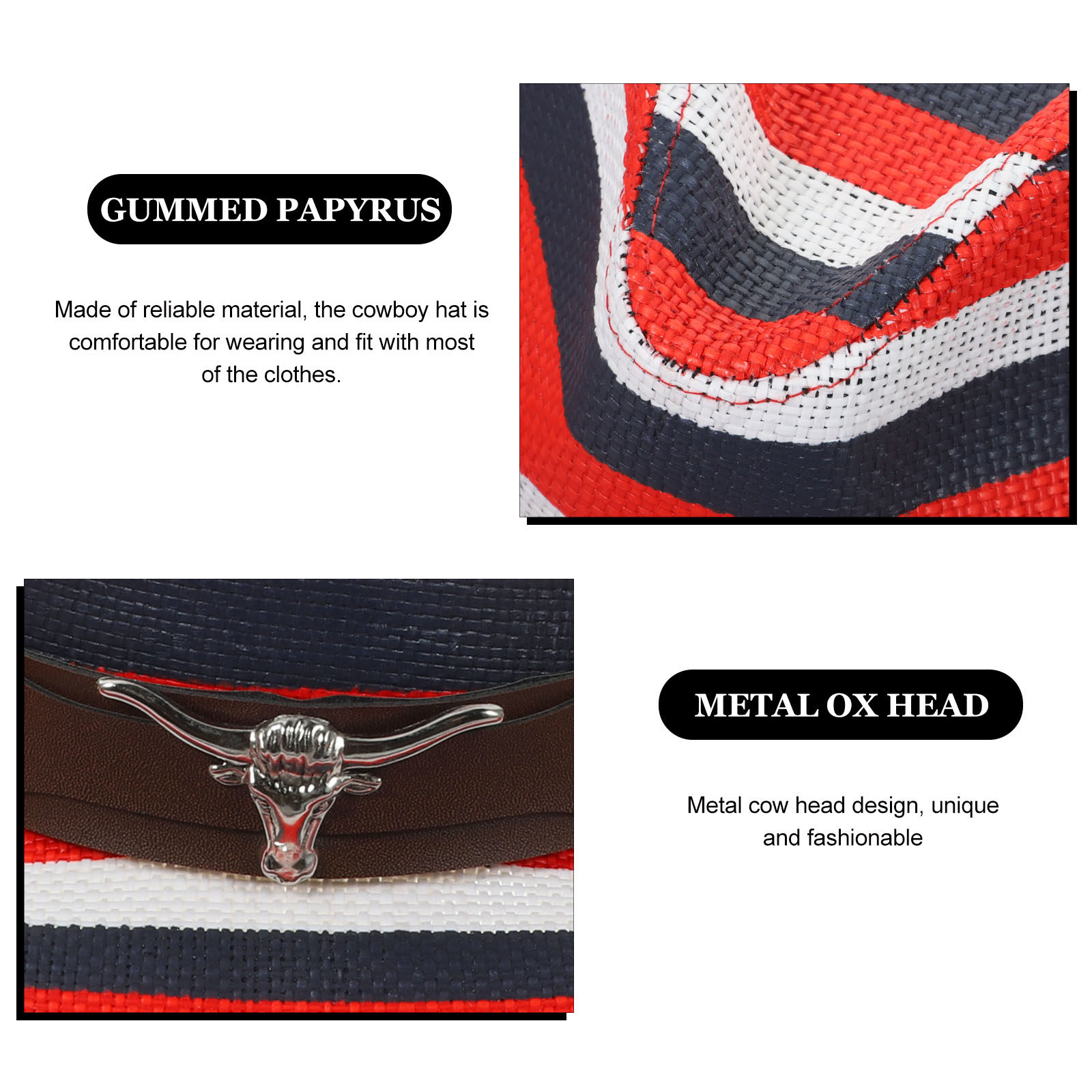 Cowboy Hat Western Style Fashi - Sun Hat Wide Brim บทวิจารณ์และราคา
