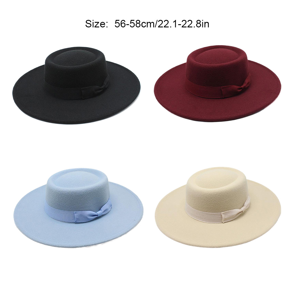 French Ladies Fedoras Top Bow  - Fedora Hat Wool บทวิจารณ์และราคา