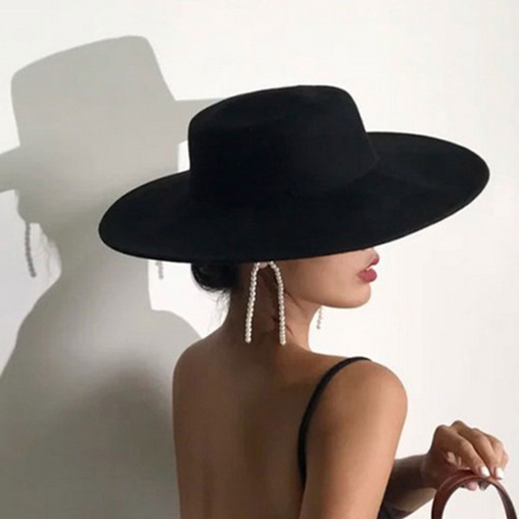 French Ladies Fedoras Top Bow  - Fedora Hat Wool บทวิจารณ์และราคา