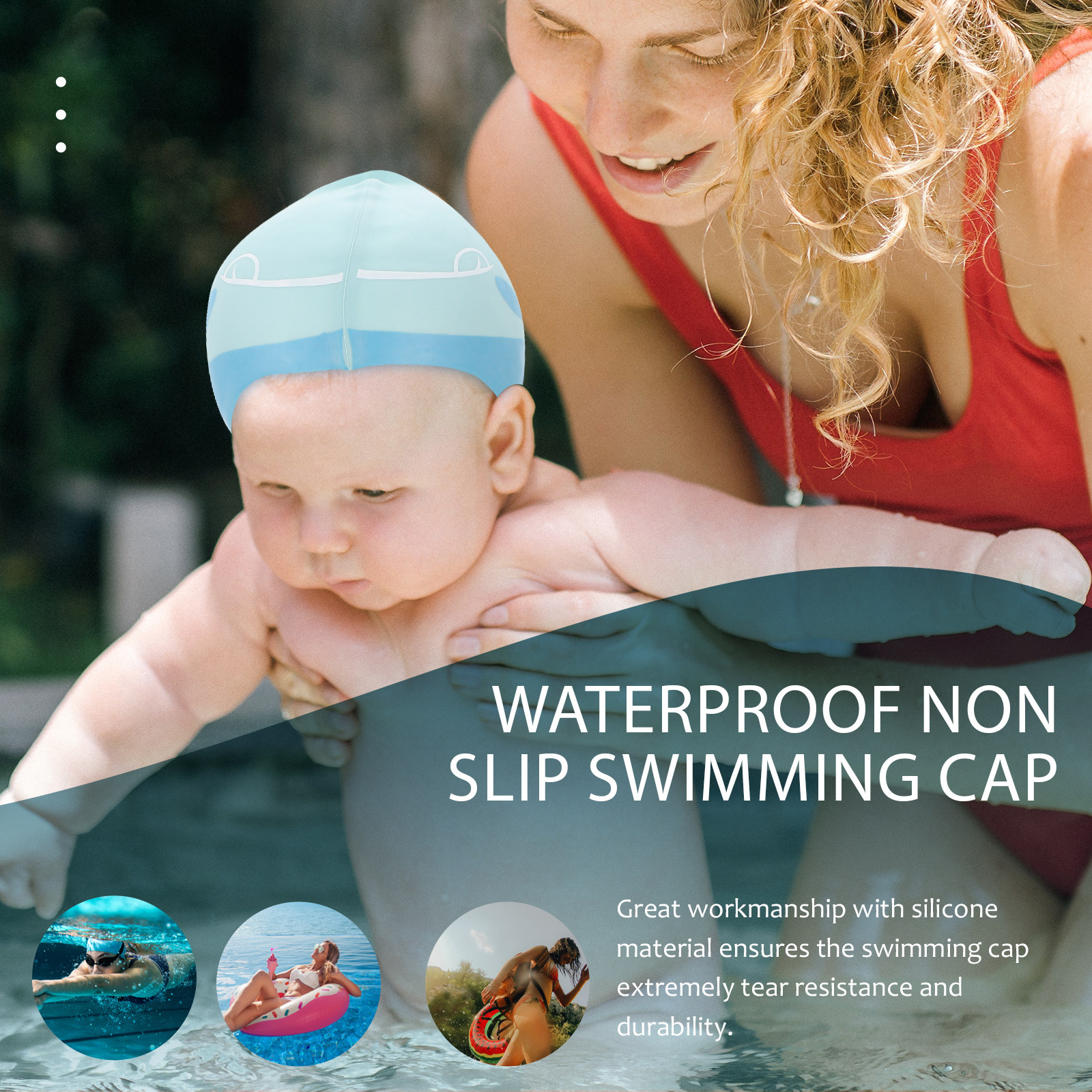 Silicone Cartoon Swimming Hat  - Swim Hat Silicone บทวิจารณ์และราคา