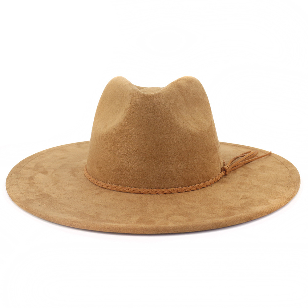 Vegan Suede Hat Teardrop shape - Fedora Hat Wool บทวิจารณ์และราคา