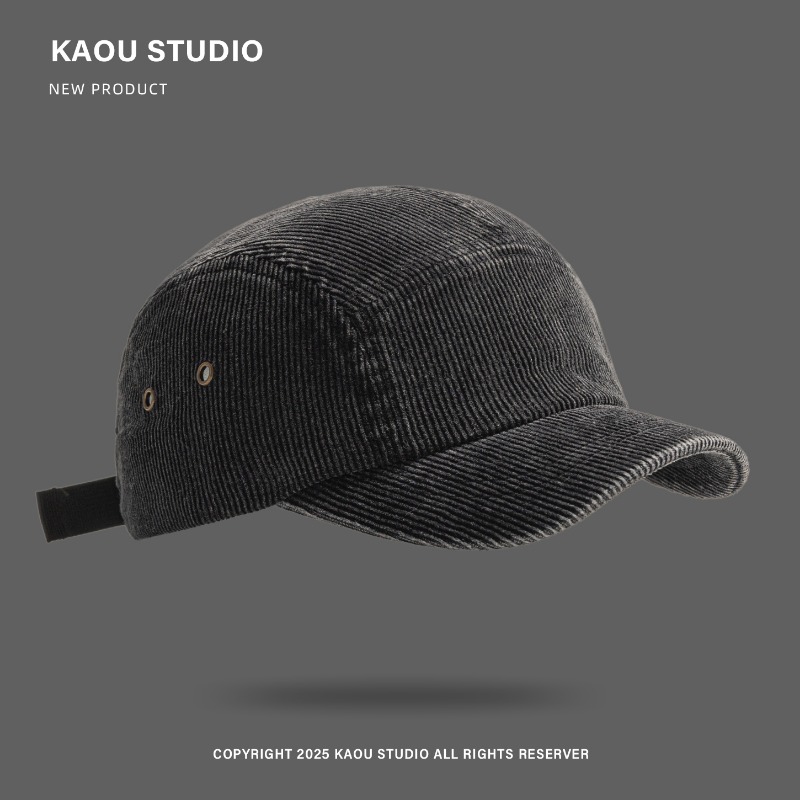 Japanese Retro Solid Color Cor - Corduroy Cap 5 Panel บทวิจารณ์และราคา