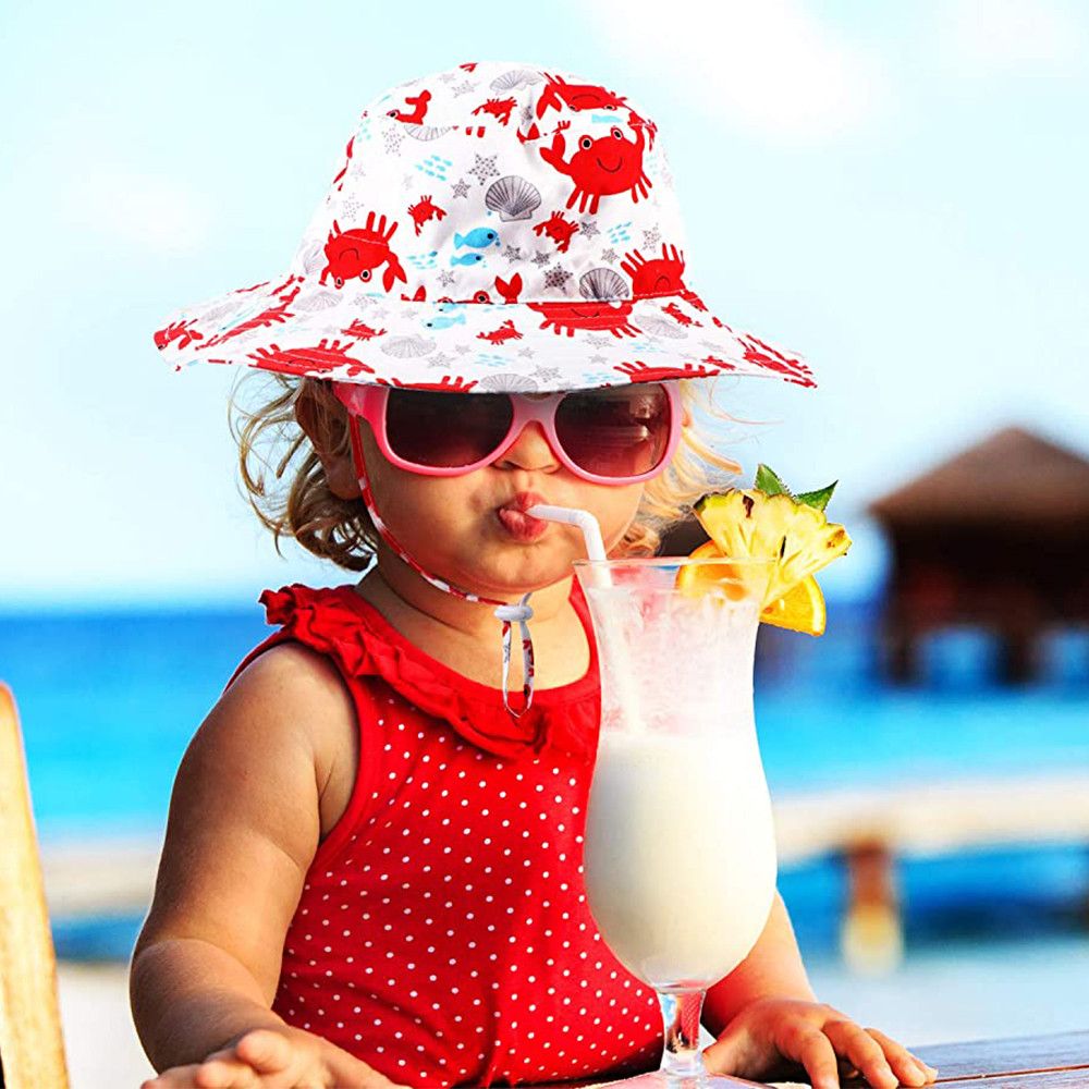Summer Boys Girls Neck Ear Cov - Sun Hat Wide Brim บทวิจารณ์และราคา