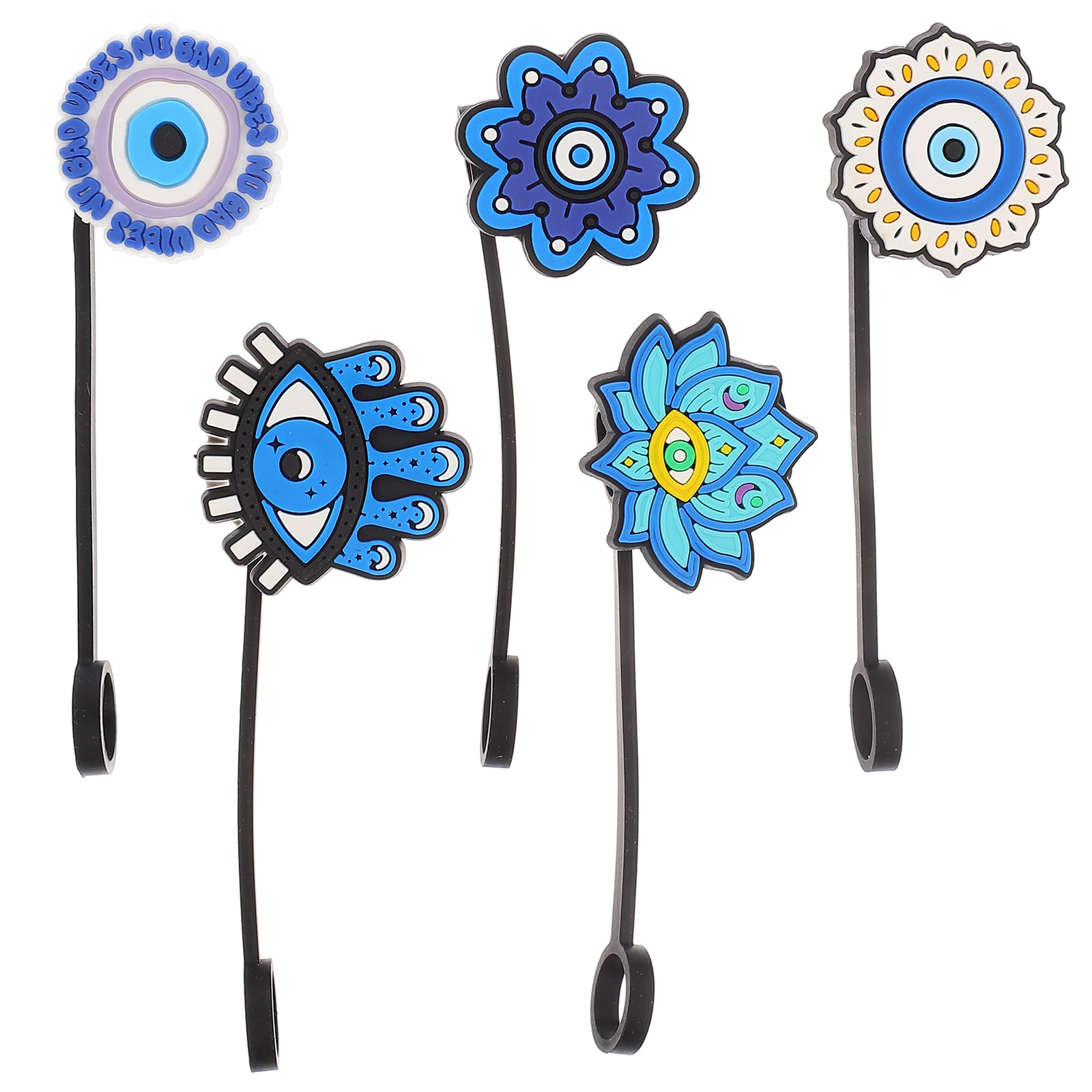 5pcs Silicone Straw Covers Cow - Cowboy Hat Straw บทวิจารณ์และราคา