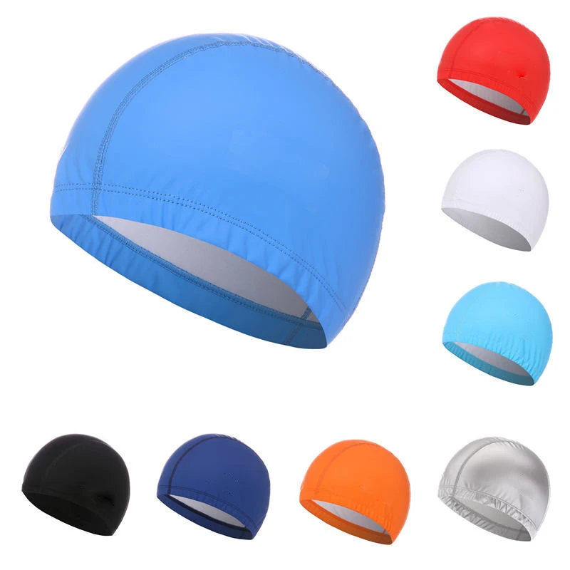 PU Coated Swimming Cap Unisex  - Swim Hat Silicone บทวิจารณ์และราคา
