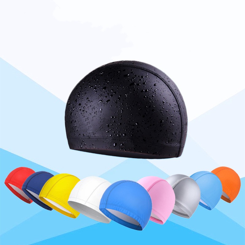 PU Coated Swimming Cap Unisex  - Swim Hat Silicone บทวิจารณ์และราคา