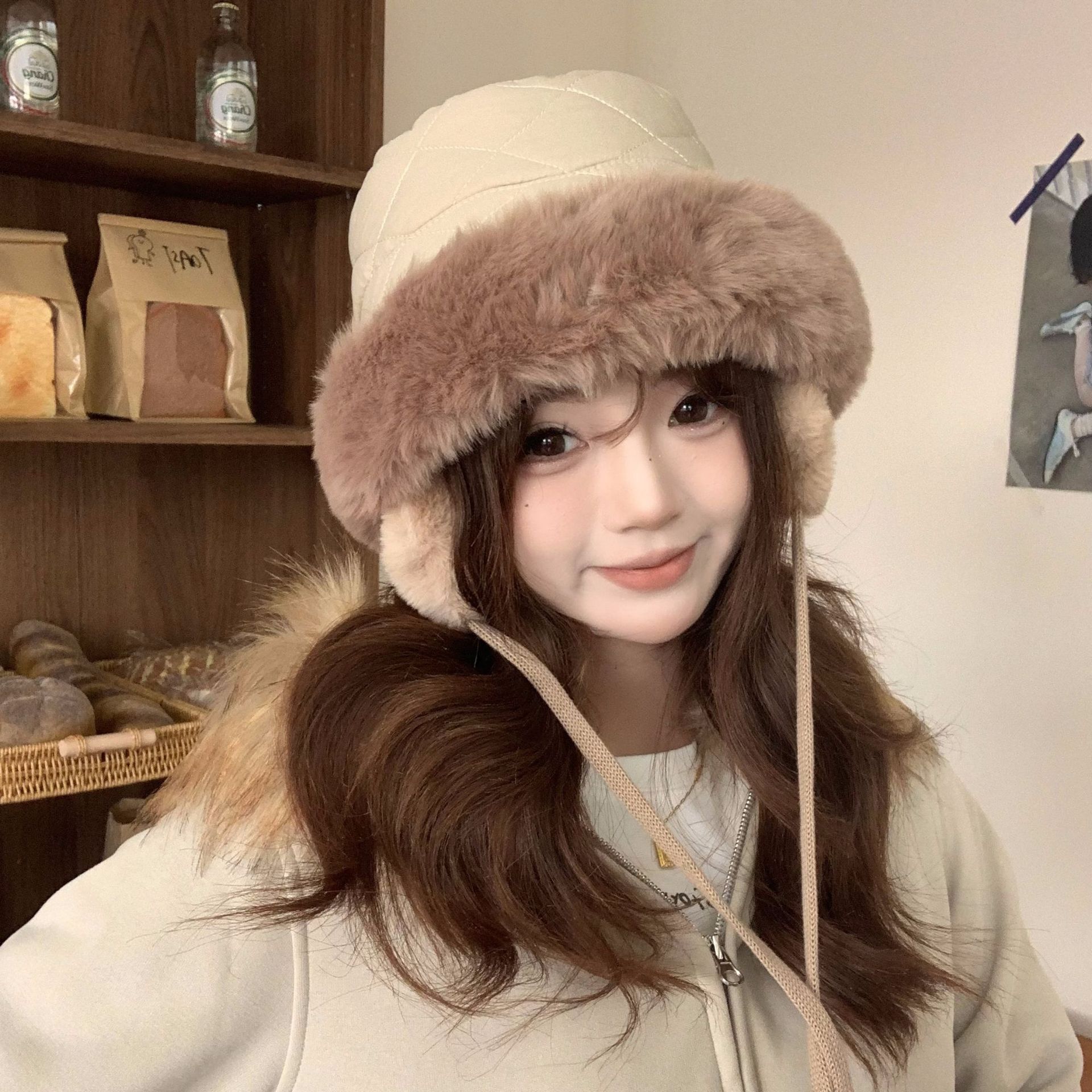 Women's Winter Quilted Faux Fu - Trapper Hat Ear Flap บทวิจารณ์และราคา