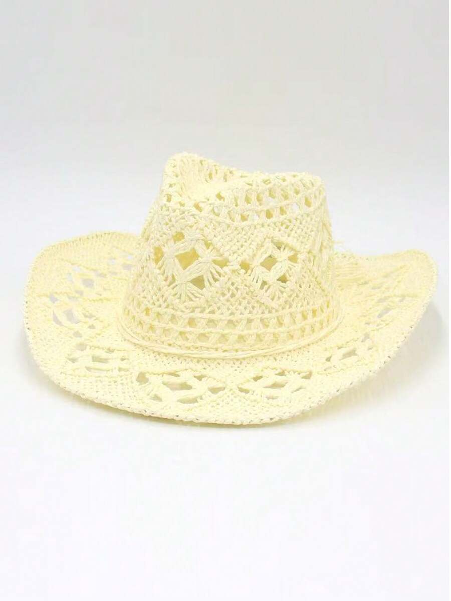 Unisex Straw Cowboy Hat With B - Cowboy Hat Straw บทวิจารณ์และราคา