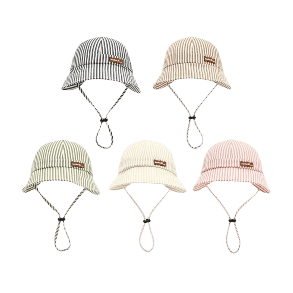 New Striped Baby Bucket Hat Ad - Sun Hat Wide Brim บทวิจารณ์และราคา