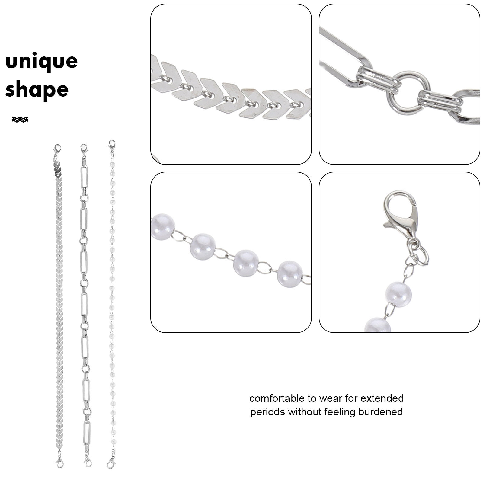 3Pcs Minimalist Hat Chains Set - Trucker Cap Mesh บทวิจารณ์และราคา