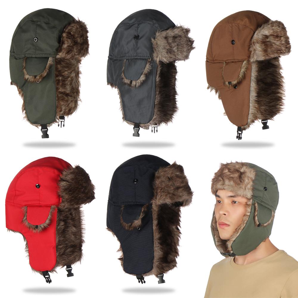 Men Women Fur Trapper Ski Hat  - Winter Trapper Hat บทวิจารณ์และราคา