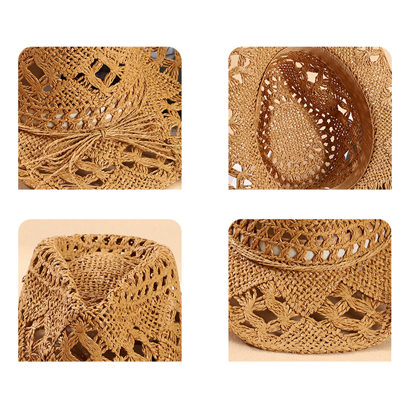 Fashion Woven Straw Hat Wester - Cowboy Hat Straw บทวิจารณ์และราคา