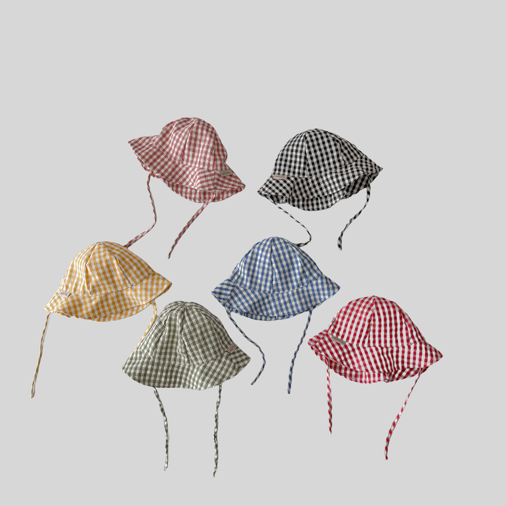 Ins Style Plaid Baby Bucket Ha - Sun Hat Wide Brim บทวิจารณ์และราคา